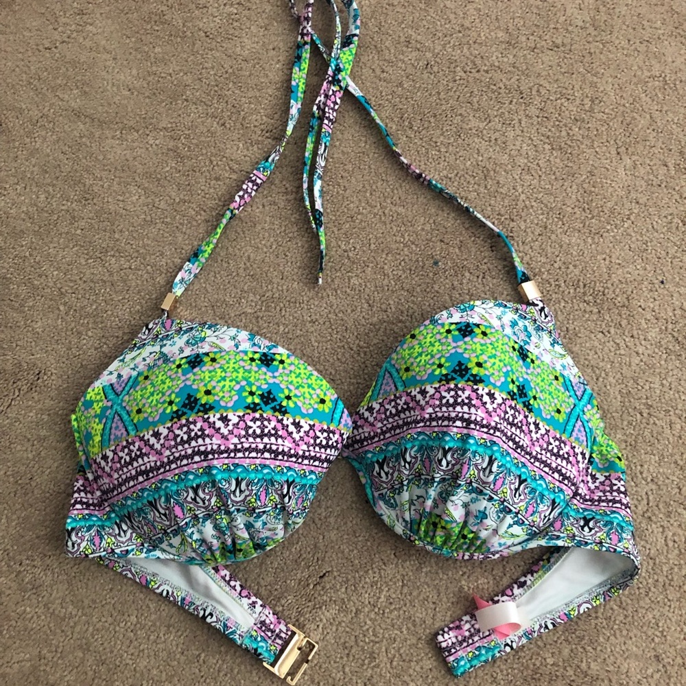 Multi-Colored Victoria’s Secret Swim Top (36D)